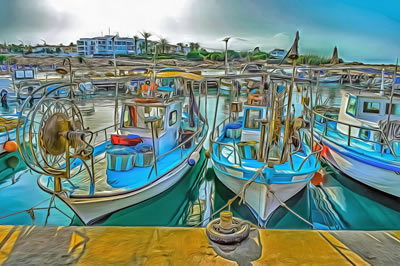 Online jigsaw puzzle - 3D Puzzle Game 3 - Cyprus Fishing Boat