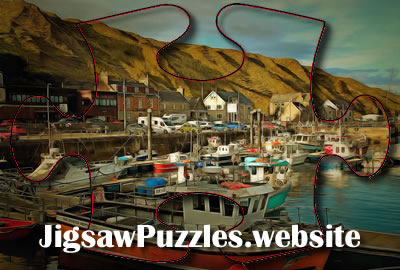 Online jigsaw puzzle Harbour Boats and Marina