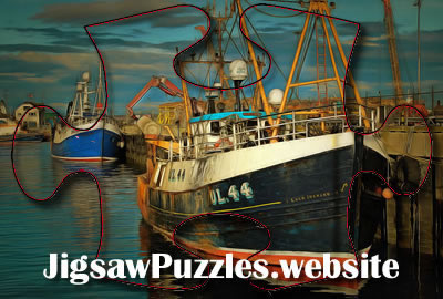 Commercial Fishing Boats in Harbour Jigsaw