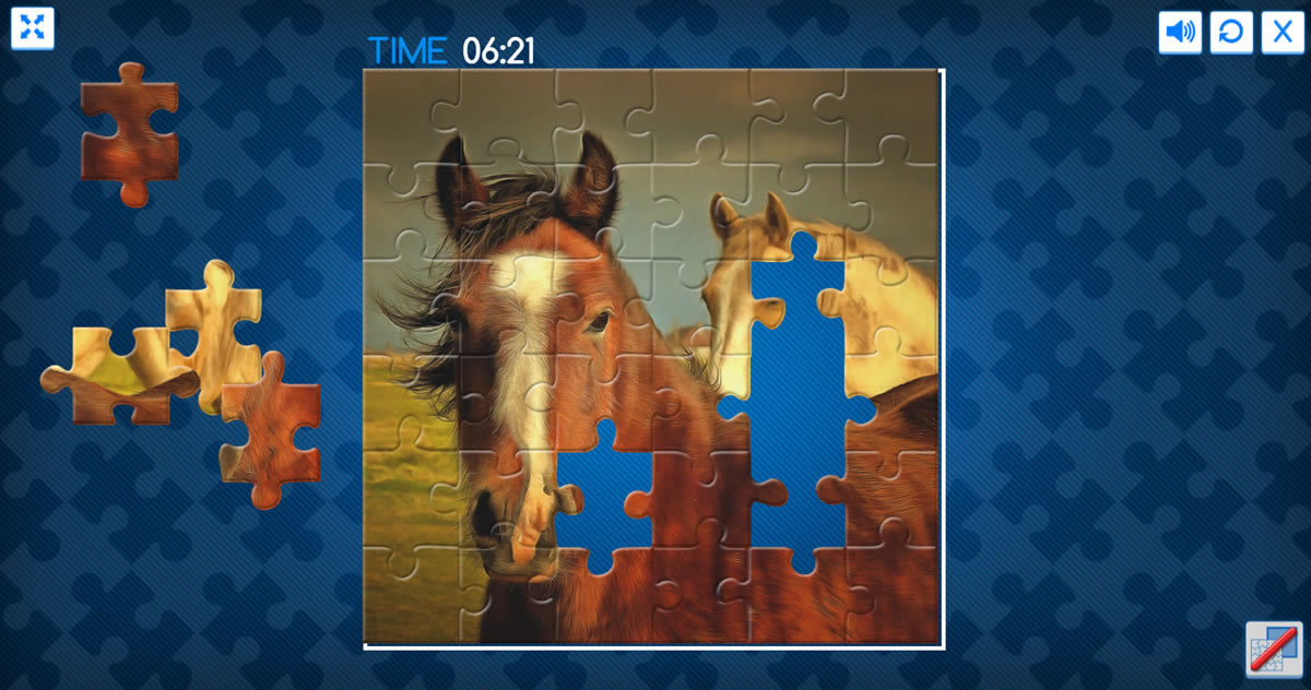 Online Jigsaw Puzzles - Screenshot of Horse Jigsaw Puzzle